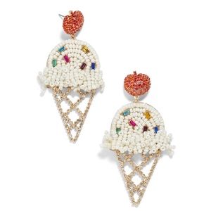 BaubleBar Ice Cream Cone Beaded Earrings Clip-On